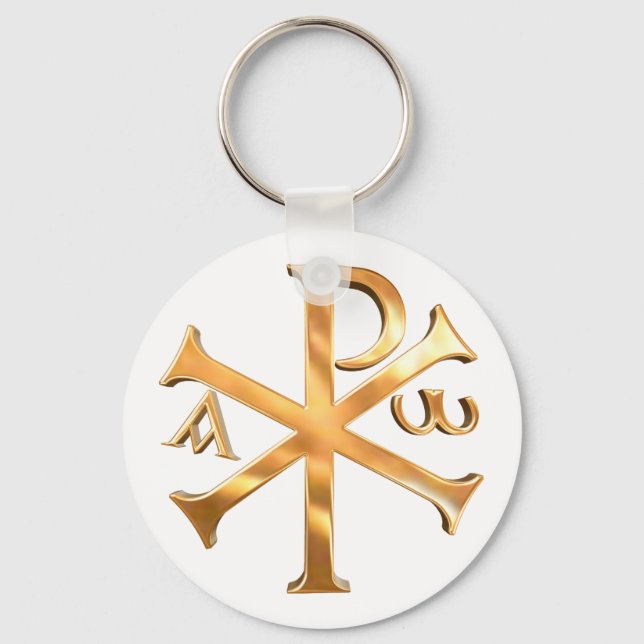 Chaveiro Dourado Chi-Rho (Frente)