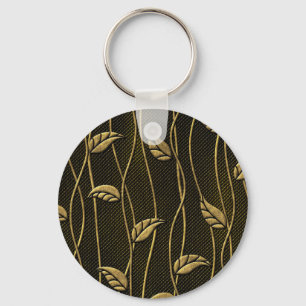 Chaveiro Dourado e preto: deixa textura 3D.