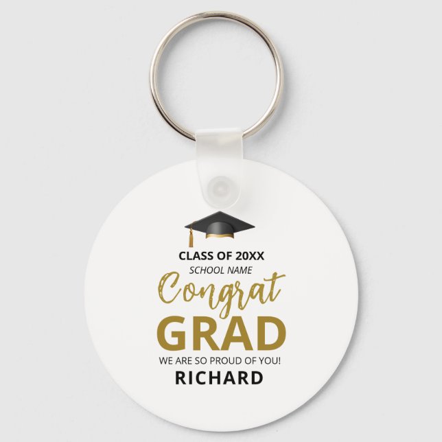 Chaveiro Dourado e preto | Presente Personalizado para Form (Frente)