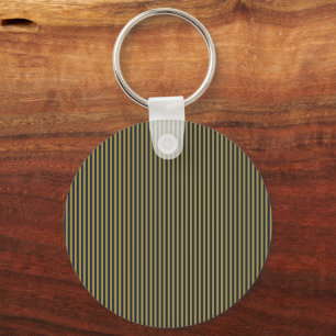 Chaveiro Dourado fino Elegante e Marinho Vertical Strips Ve