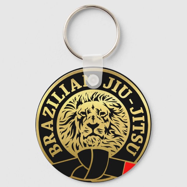 Chaveiro Dourado Jiu Jitsu Lion (Frente)