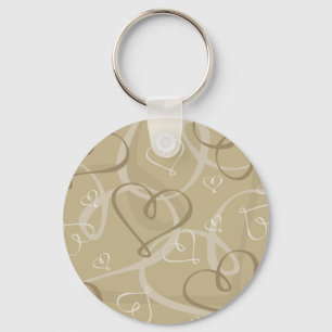 Chaveiro Dourado padrão cardíaco