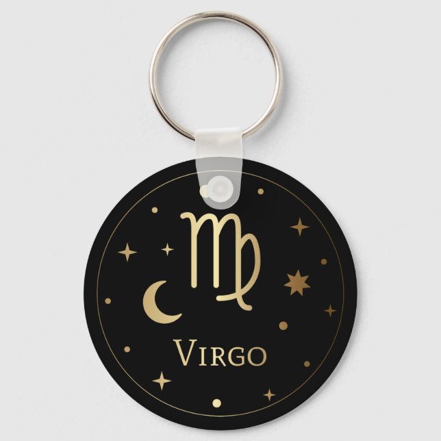 Chaveiro Dourado Sinal Zodiativo/Virgem (Frente)