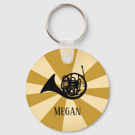 Chaveiro Dourado Sunburst - Instrumento Musical Francês Hor