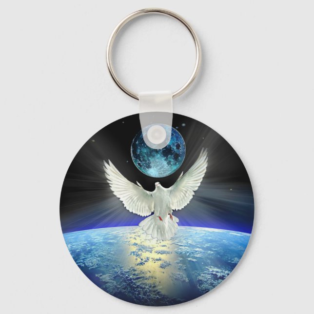 Chaveiro Dove of Peace over Earth from Space (Frente)