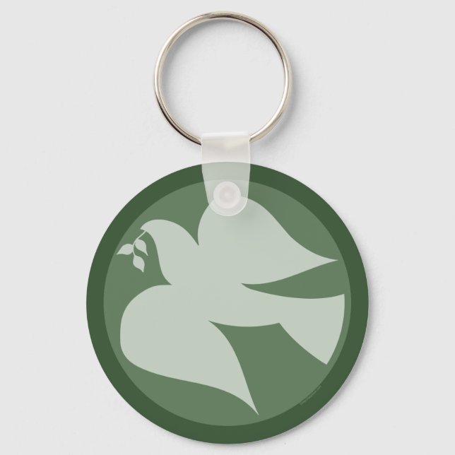 Chaveiro Dove of Peace Sign (Frente)