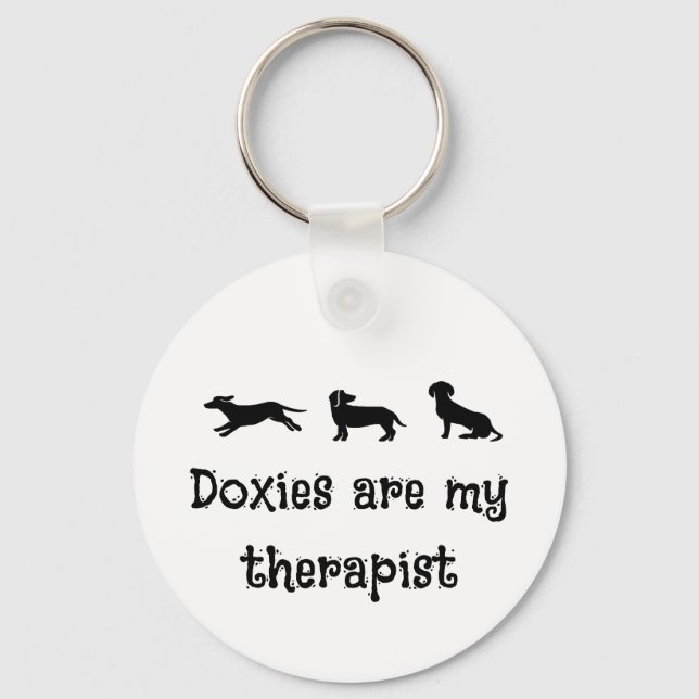 Chaveiro Doxies are my Therapist Cute Dachshund (Frente)