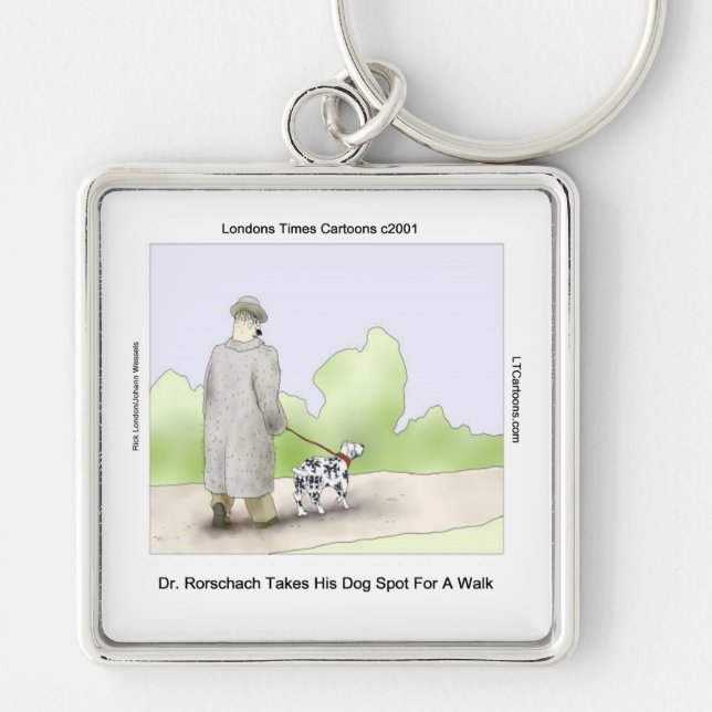 Chaveiro Dr Rorschach Leva o Cachorro Spot para um Passeio  (Frente)