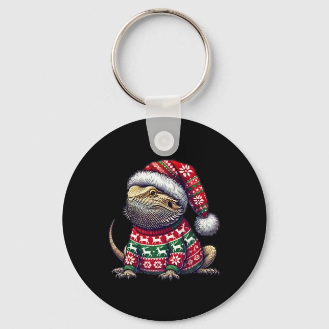 Chaveiro Dragão de Barba Suado Feio Natal (Frente)