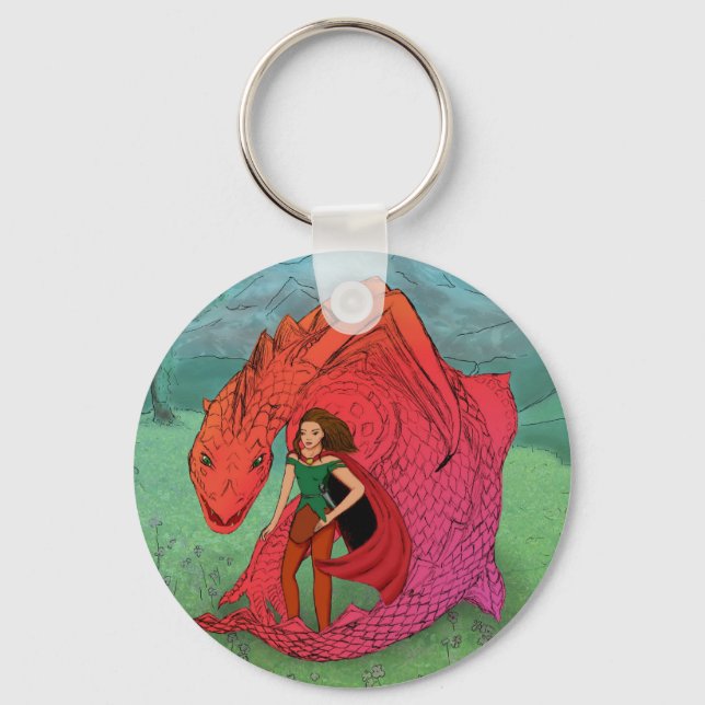 Chaveiro Dragão de Bebê Vermelho (Frente)