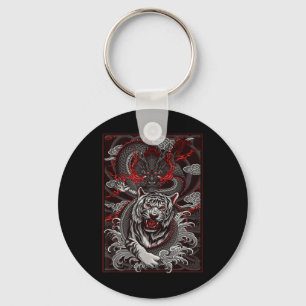 Chaveiro Dragão, Dragão Streetwear Japonês Tiger Urban, Ta