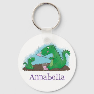 Chaveiro Dragões bonitos assando desenhos marshmallows