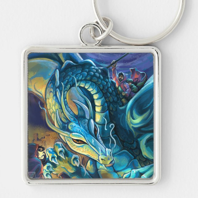 Chaveiro Dragon Rider — Arte Pintada (Frente)