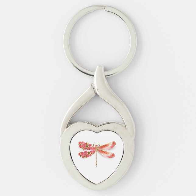 Chaveiro Dragonfly com joalheria sakura (Frente)