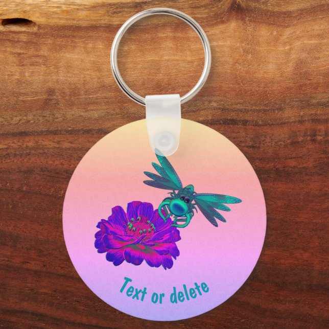 Chaveiro Dragonfly em Flor Personalizado (Frente)