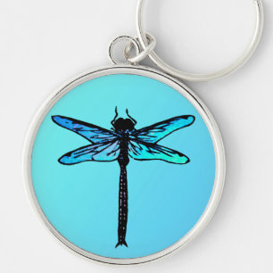 Chaveiro Dragonfly Japonesa Vintage, azul-turquesa
