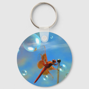 Chaveiro Dragonfly Vermelha Transparente