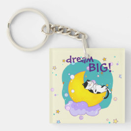 Chaveiro "Dream Big" Cat Na Moon Inspirational Cote