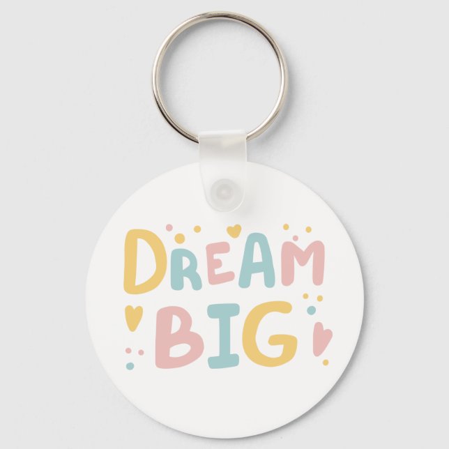 Chaveiro Dream Big Pastel Hearts (Frente)