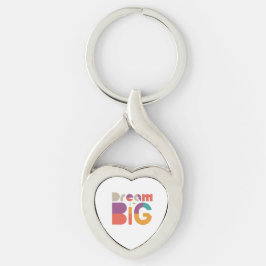 Chaveiro Dream Big Twisted Heart Silver