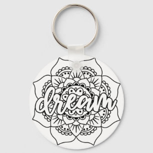 Chaveiro Dream Mandala Black & White