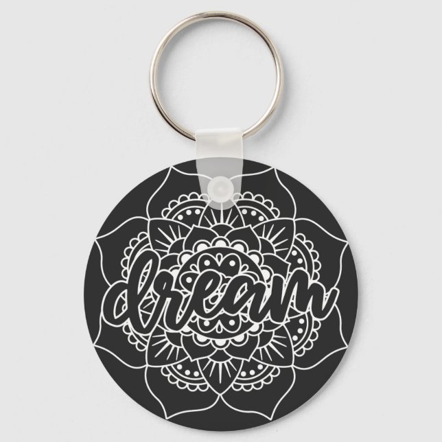 Chaveiro Dream Mandala em Branco (Frente)