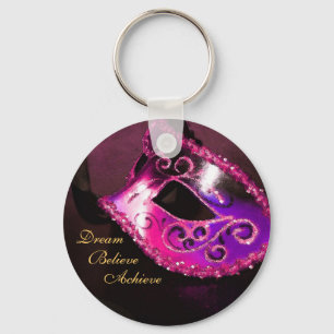 Chaveiro Dream Pink Masquerade Mask Inspirational Keychain