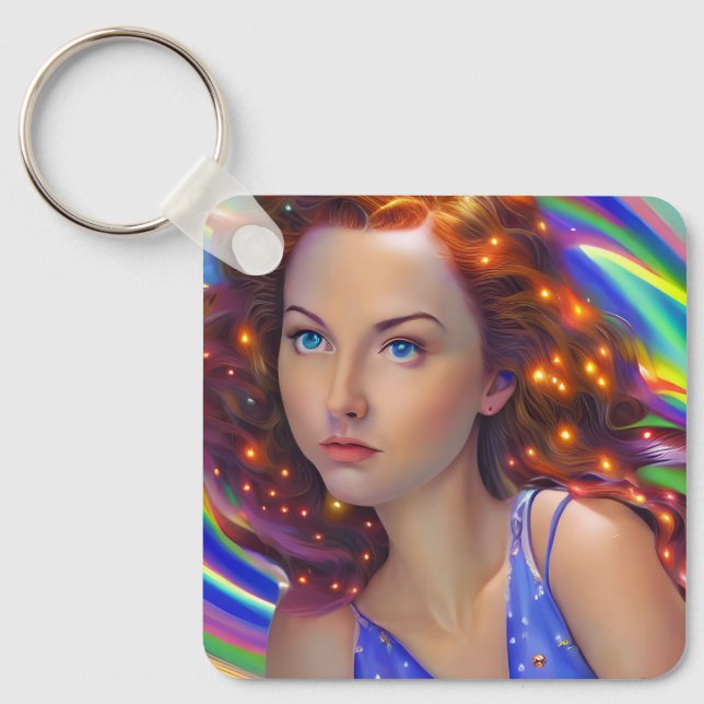 Chaveiro DreamGirl com Luzes Arco-Íris (Frente)