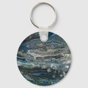 Chaveiro Dreams of the ocean'20 abstract painting button
