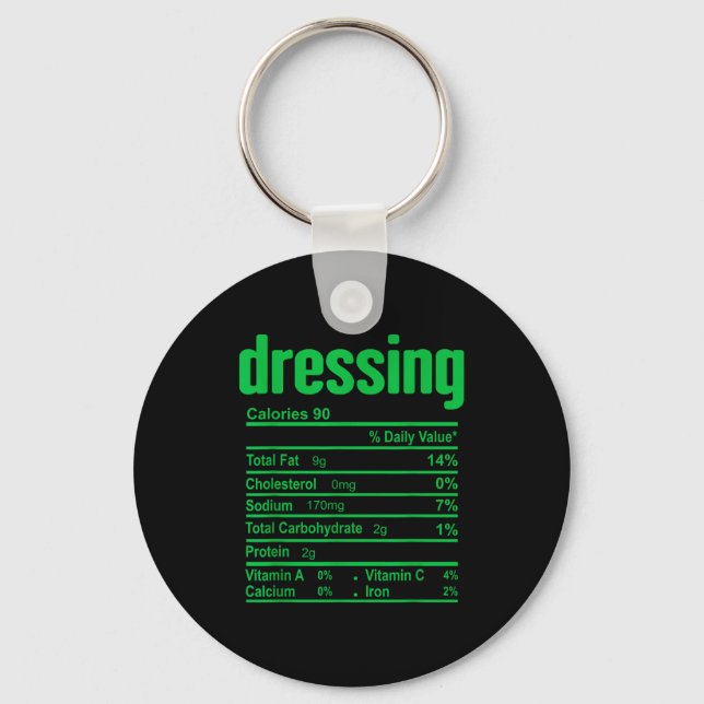 Chaveiro Dressing Nutrition Facts Family Matching Christmas (Frente)