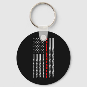 Chaveiro Drill Baby Drill American Flag Patriótico Donald T