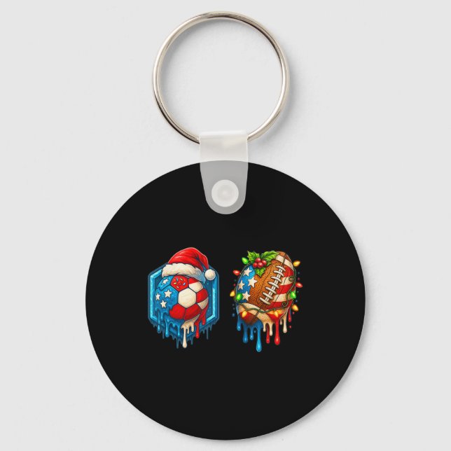 Chaveiro Drip de Futebol de Natal Bandeira dos EUA Sorvete  (Frente)