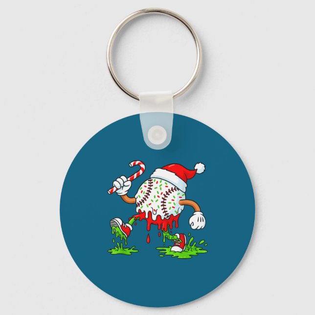 Chaveiro Dripng Ice Cream Baseball Santa Hat, Xmas Pajama K (Frente)