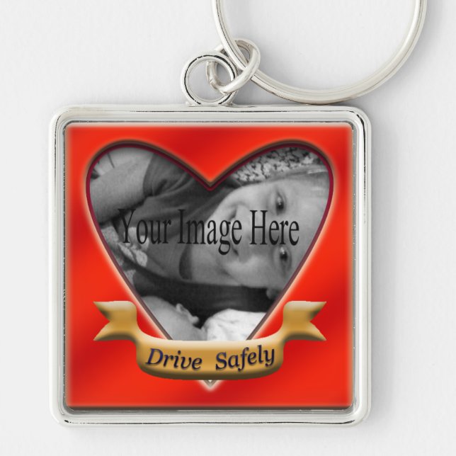 Chaveiro Drive Safely Photo Heart Key (Frente)