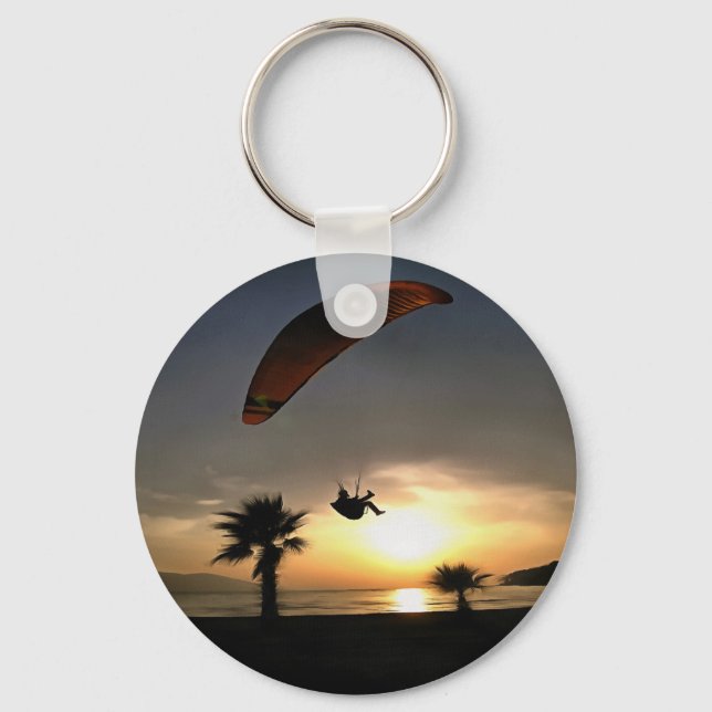 Chaveiro Dropzone Em Dusk Adventure Paraglider Art (Frente)
