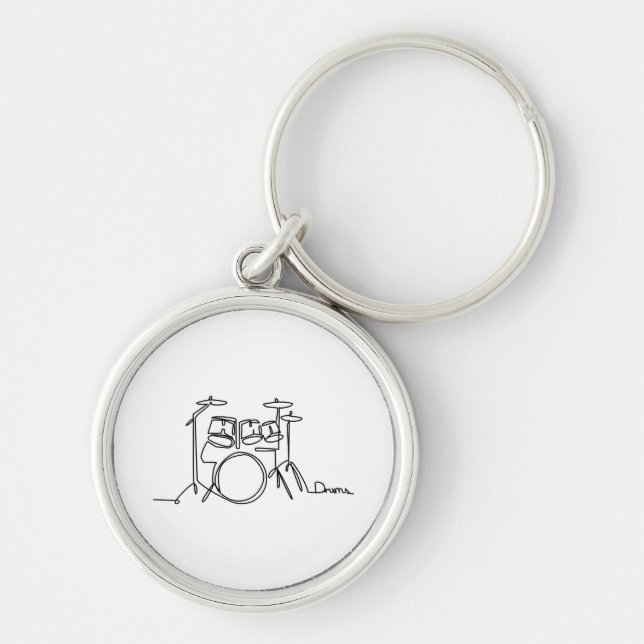 Chaveiro Drummer Music Design Um Tambor De Linha (Frente)