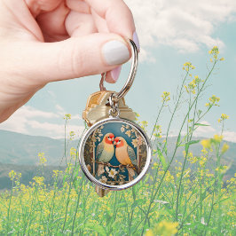 Chaveiro Duas aves do mar Elegante Vintage Floral