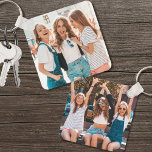 Chaveiro Duas Fotografias com Dois Amigos<br><div class="desc">Crie uma manutenção personalizada com este chaveiro de fotos de lado duplo personalizado, perfeito para melhores amigos ou um grupo de amigos! Possui duas fotos diferentes — uma na frente e outra na parte traseira — para capturar suas memórias favoritas. Quer sejam fotos de família, animais de estimação, ou qualquer...</div>