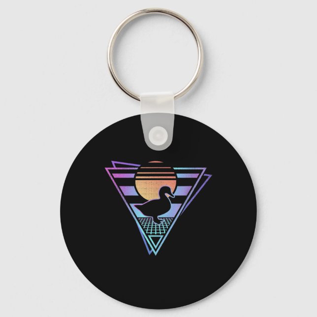 Chaveiro Duck Retro 80s EDM Synthwave Gift-Shirt (Frente)
