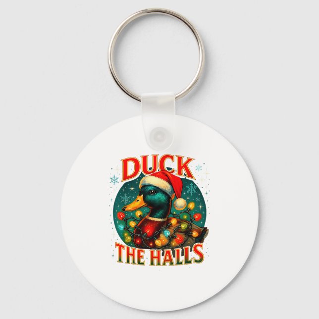 Chaveiro Duck The Halls Funny Christmas Lights Hunting Seas (Frente)