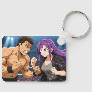 Chaveiro Duelo de Anime: Lutador vs Heroína