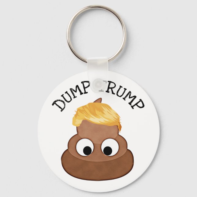 Chaveiro Dump Trump Poop pilha "anti-trump" Humor político (Frente)