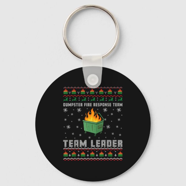 Chaveiro Dumpster Fire Resnse Team Ugly Christmas Sweaters  (Frente)