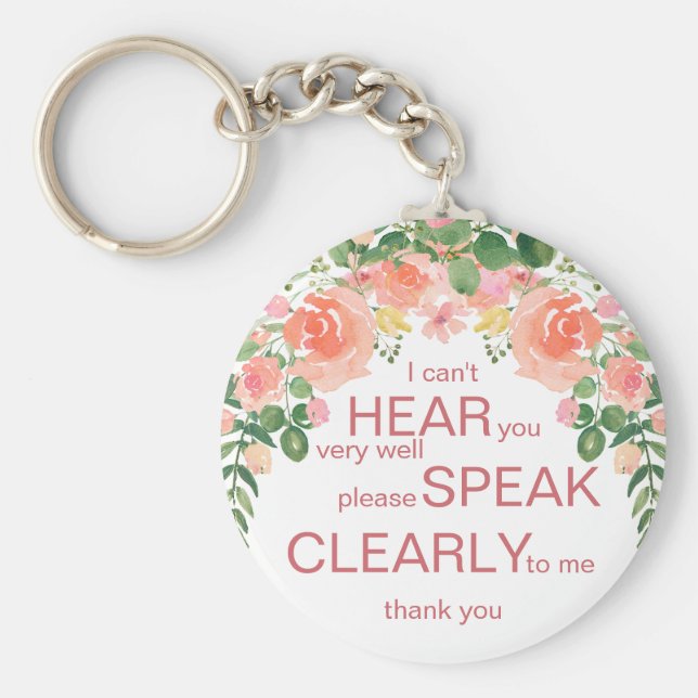 Chaveiro Duro rosa rosa rosa rosa-rosa com aparelhos auditi (Frente)