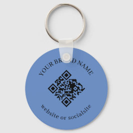 Chaveiro Dusty Blue Custom Business QR Code Keychains