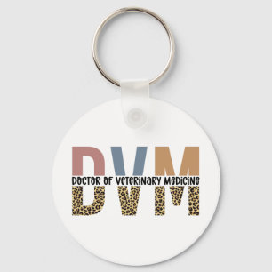 Chaveiro DVM Doctor of Veterinary Medicine Leopard Print