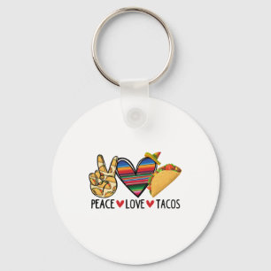 Chaveiro Dy Peace Love Taco Serape Mexicano Fiesta Cinco De