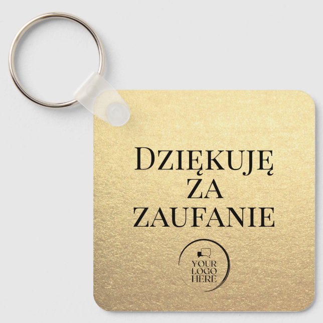 Chaveiro DziękujęObrigado pelo seu negócio em polonês (Frente)