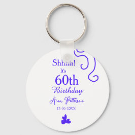 Chaveiro É 60º aniversário adicionar nome roxo espanhol r