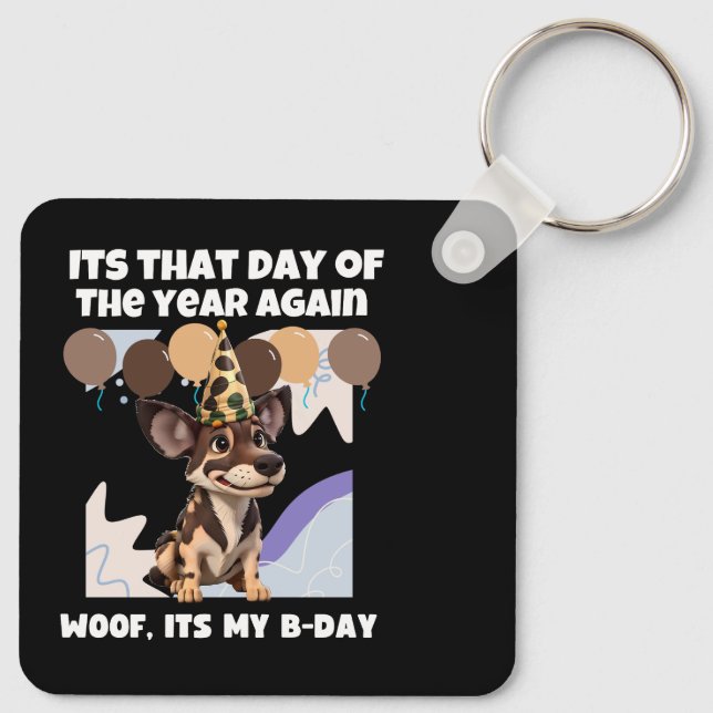Chaveiro É aquele dia do ano novamente. Woof é meu dia B (Verso)